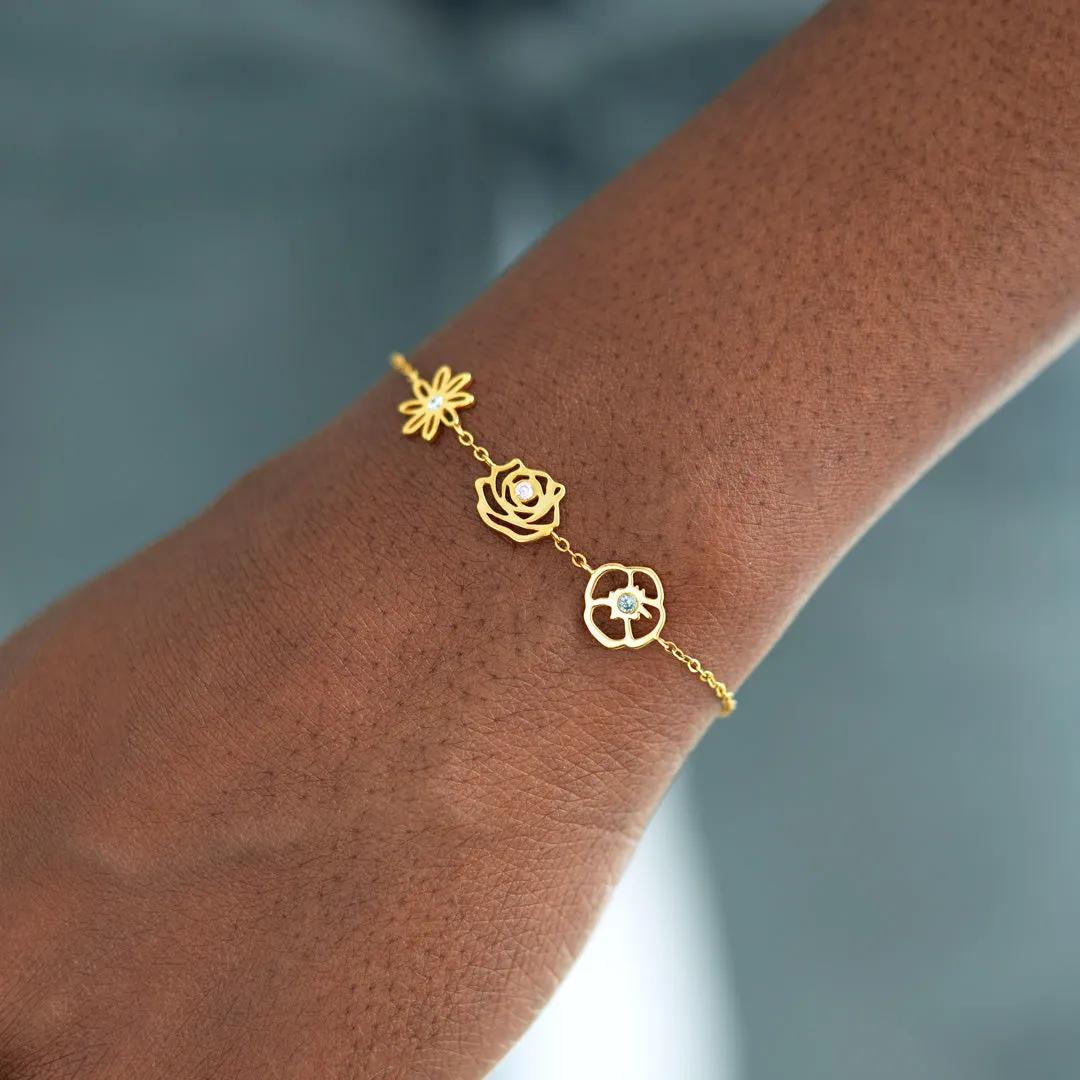1-10 Birth Flowers Bracelet-Perfect Gift for Mom/Grandma/Wife