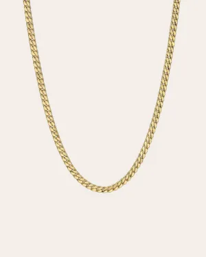 14K Gold Flat Curb Link Necklace