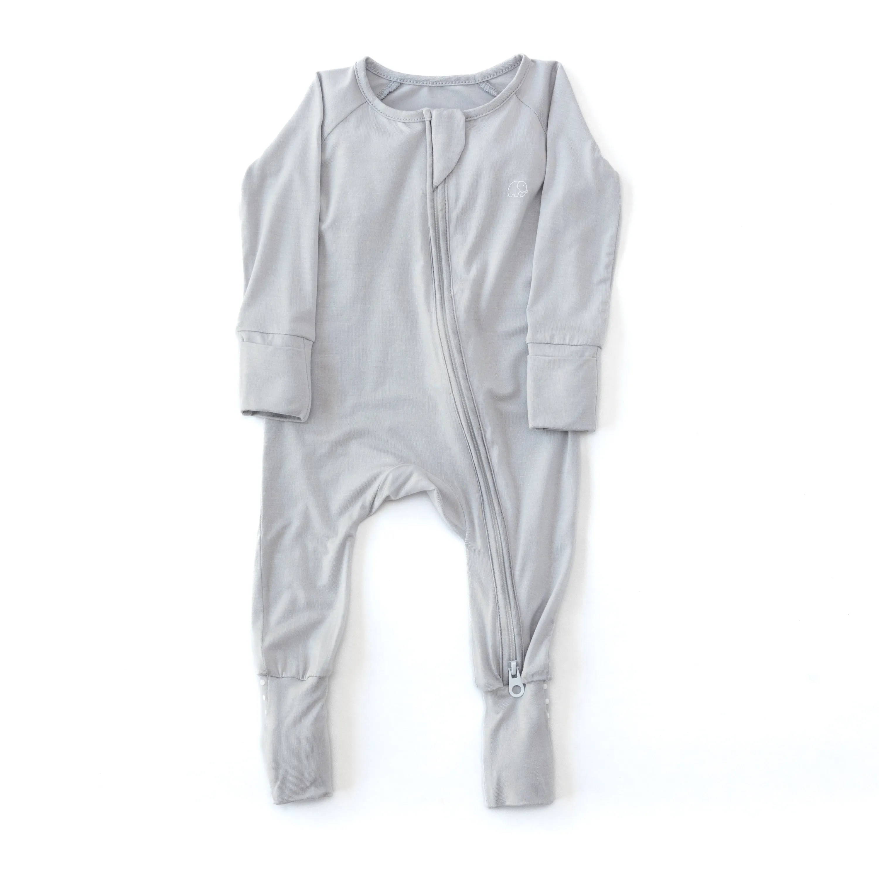 Anvi Baby Organic Zipper Romper- Cloudy Grey