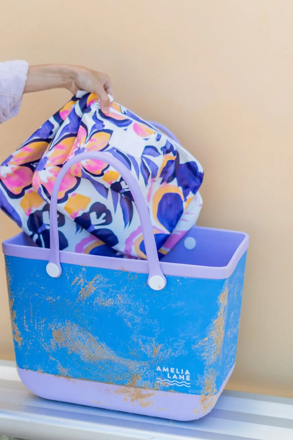 Beach Tote Bag - Lilac / Indigo