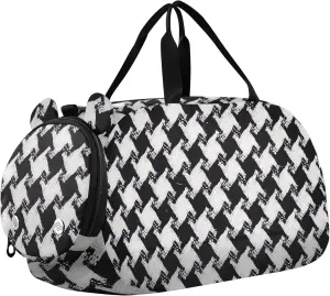 Bold Houndstooth Black White Travel Duffle Bags Girls Tote Toddler Weekender Bags with Shoe Compartment Carry on Duffel for Boys