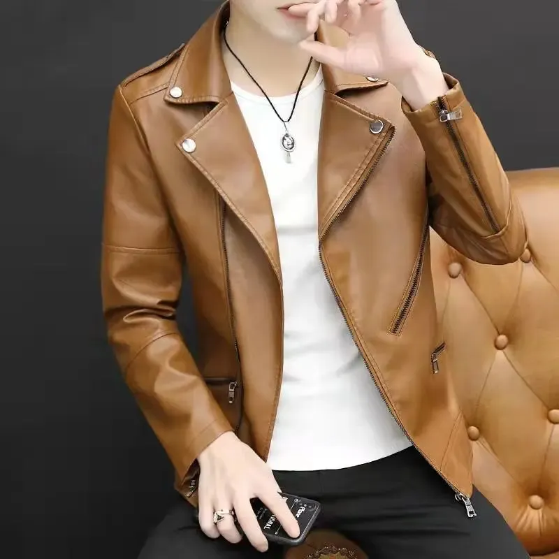 Bonsir Casual Slim Fit Men's Suit Jackets Thin Coat New In Fashionable Handsome Classic High Quality Male Leather Blazer Elegant Loose