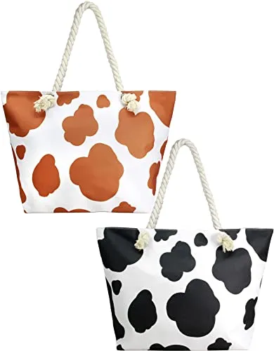Cattle Print Beach Tote by Funky Junque