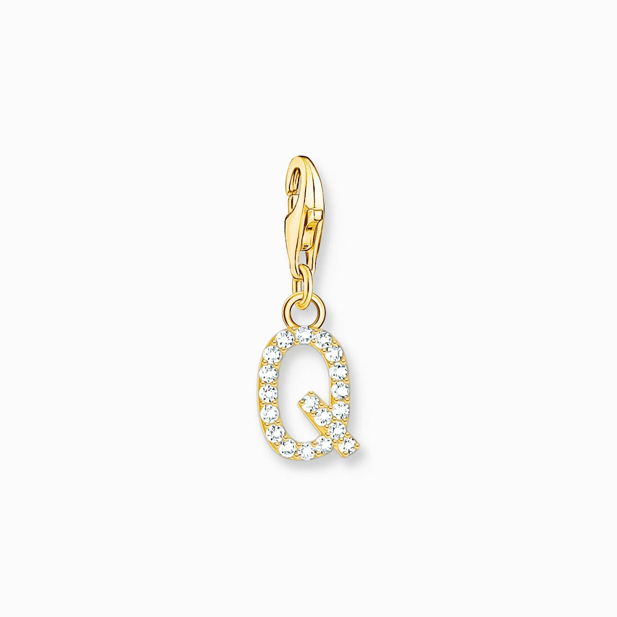 Charm Pendant Letters White Stones Gold Plated | Thomas Sabo