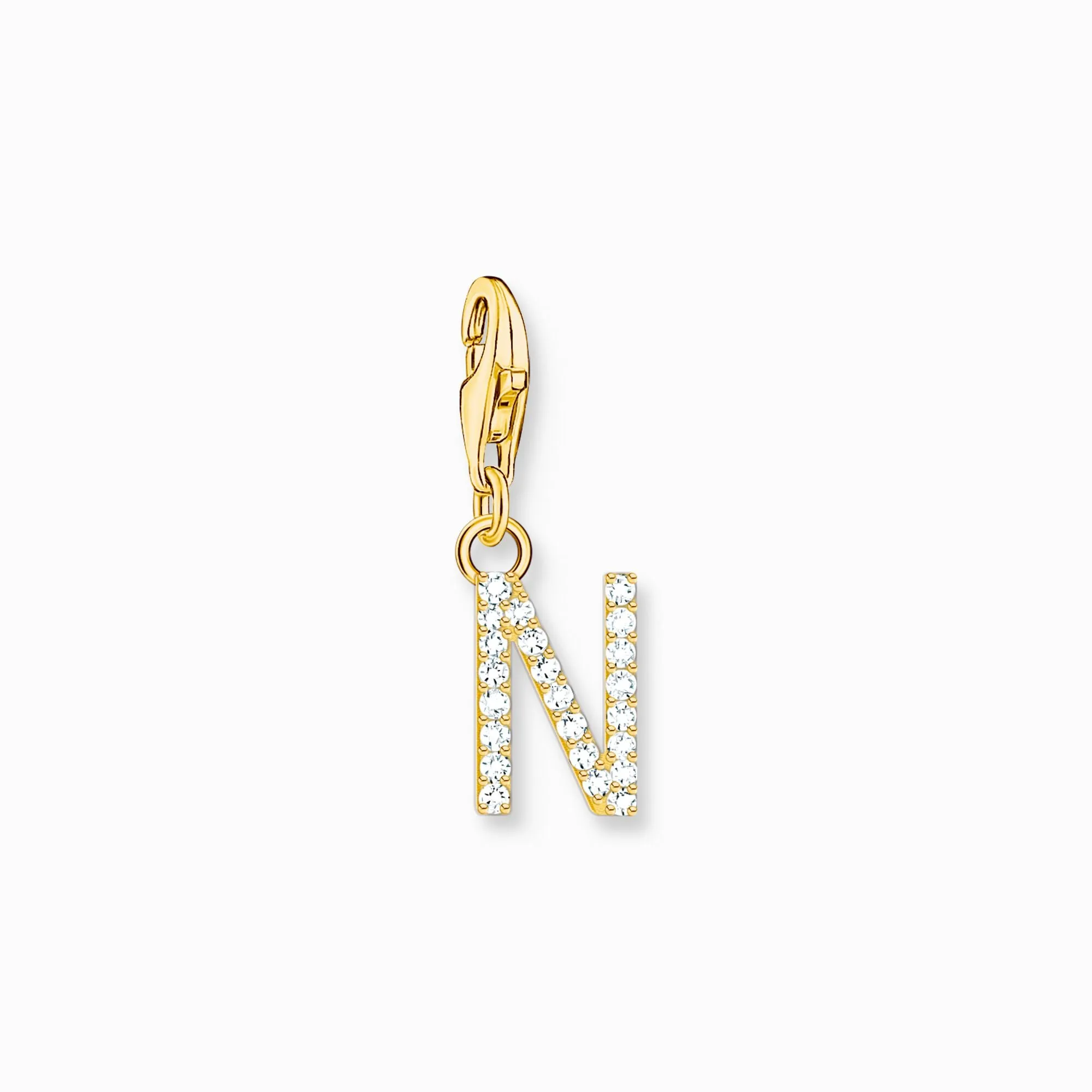 Charm Pendant Letters White Stones Gold Plated | Thomas Sabo