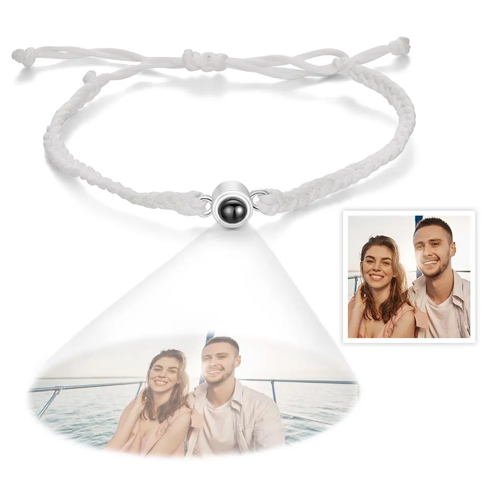 Custom Photo Projection Bracelet Simple Woven Couple Gifts 4 Colors Available