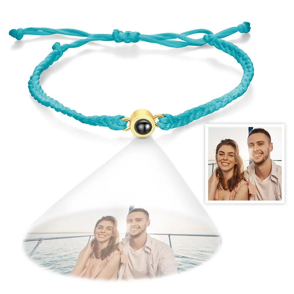 Custom Photo Projection Bracelet Simple Woven Couple Gifts 4 Colors Available