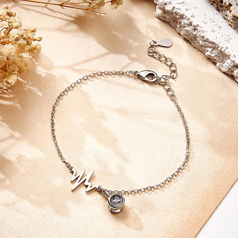 Custom Projection Bracelet Love Electrocardiogram Gift for Her