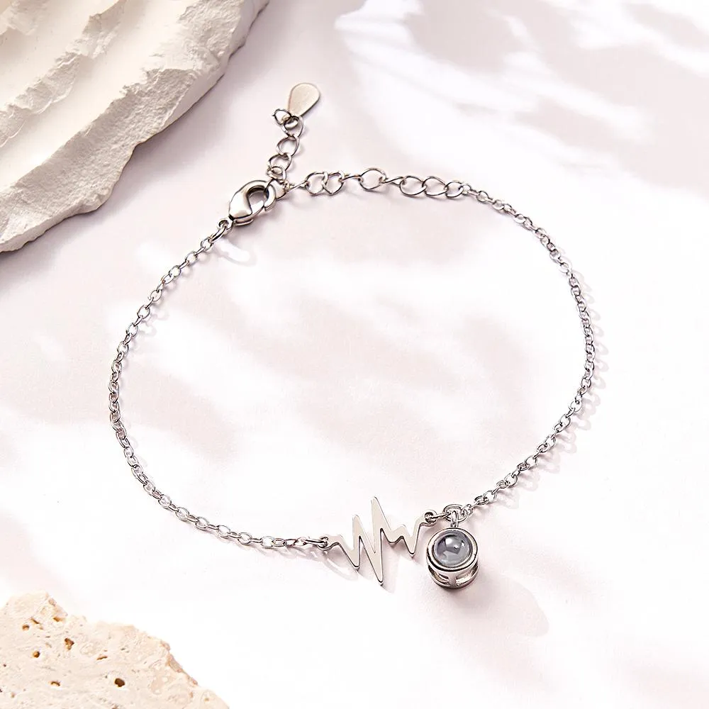 Custom Projection Bracelet Love Electrocardiogram Gift for Her