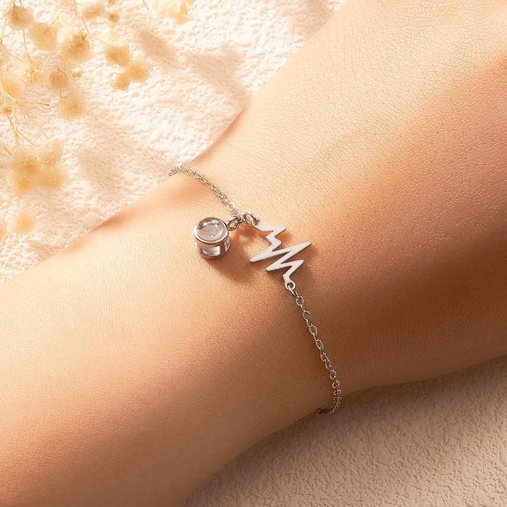 Custom Projection Bracelet Love Electrocardiogram Gift for Her
