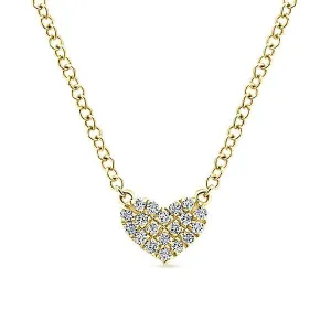 Eternal Love Diamond Heart Necklace 14K Yellow Gold