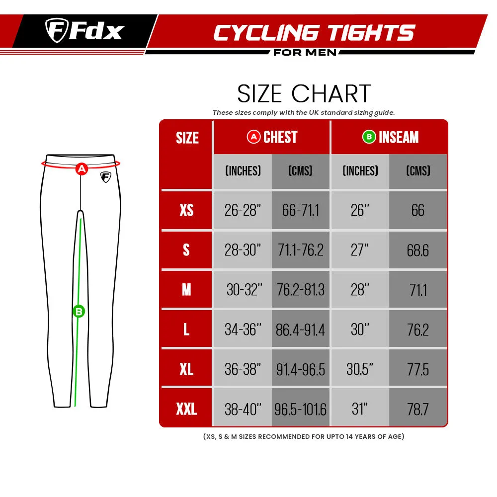 Fdx Divine Men's & Boy's Fluorescent Yellow Thermal Padded Cycling Tights