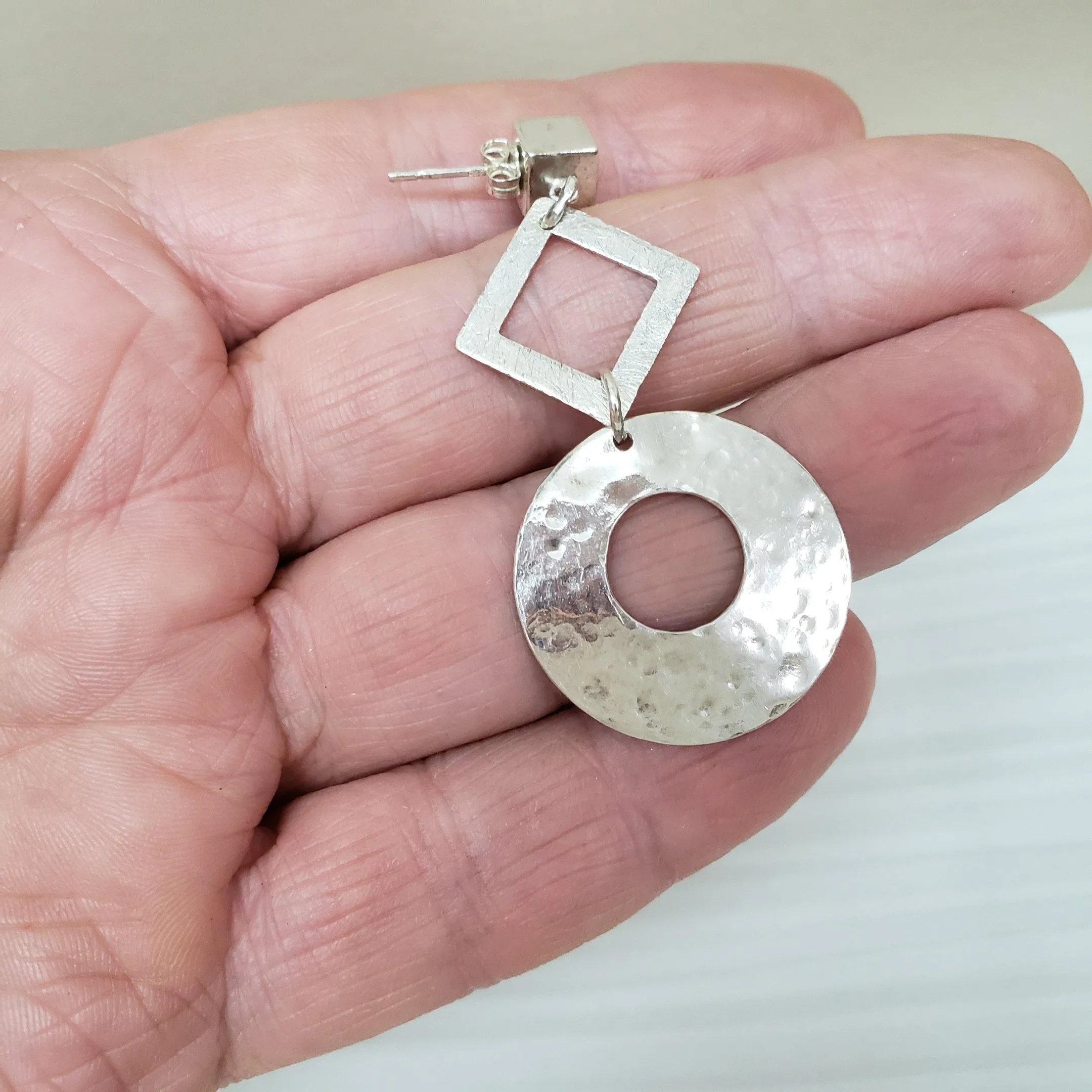 Geometric  sterling silver earrings