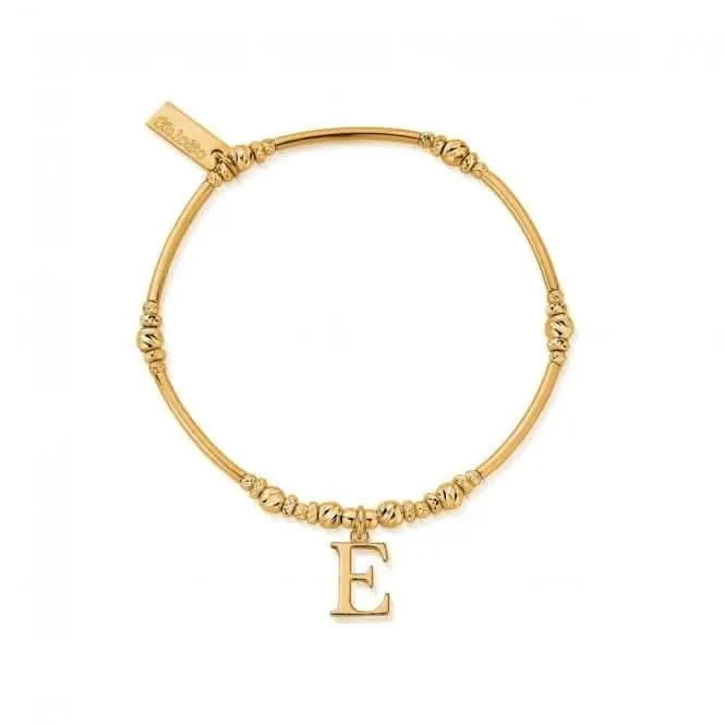 Gold Iconic Initial Bracelet - Letter E