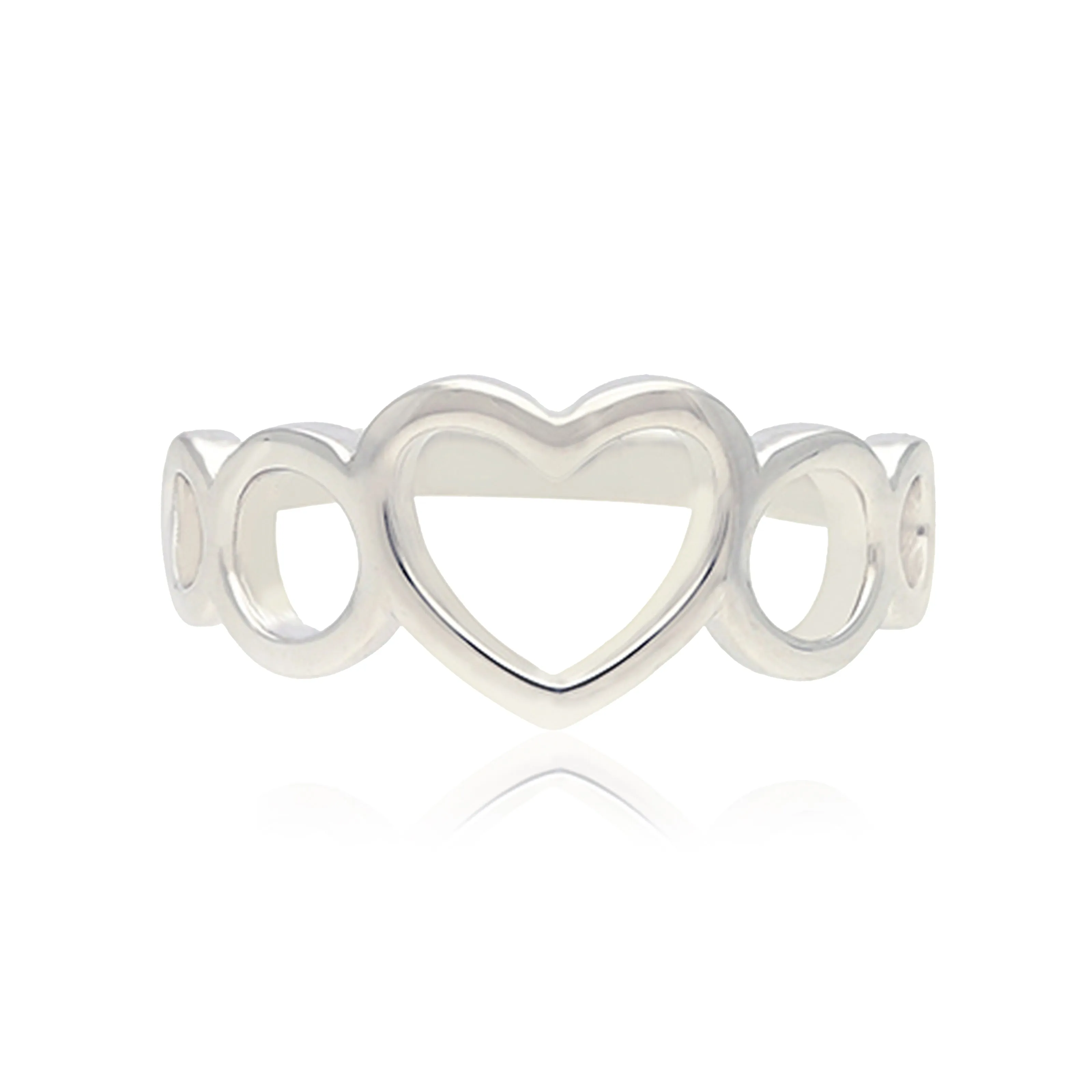Hearts Infinity Circles Rhodium Plated 925 Rings