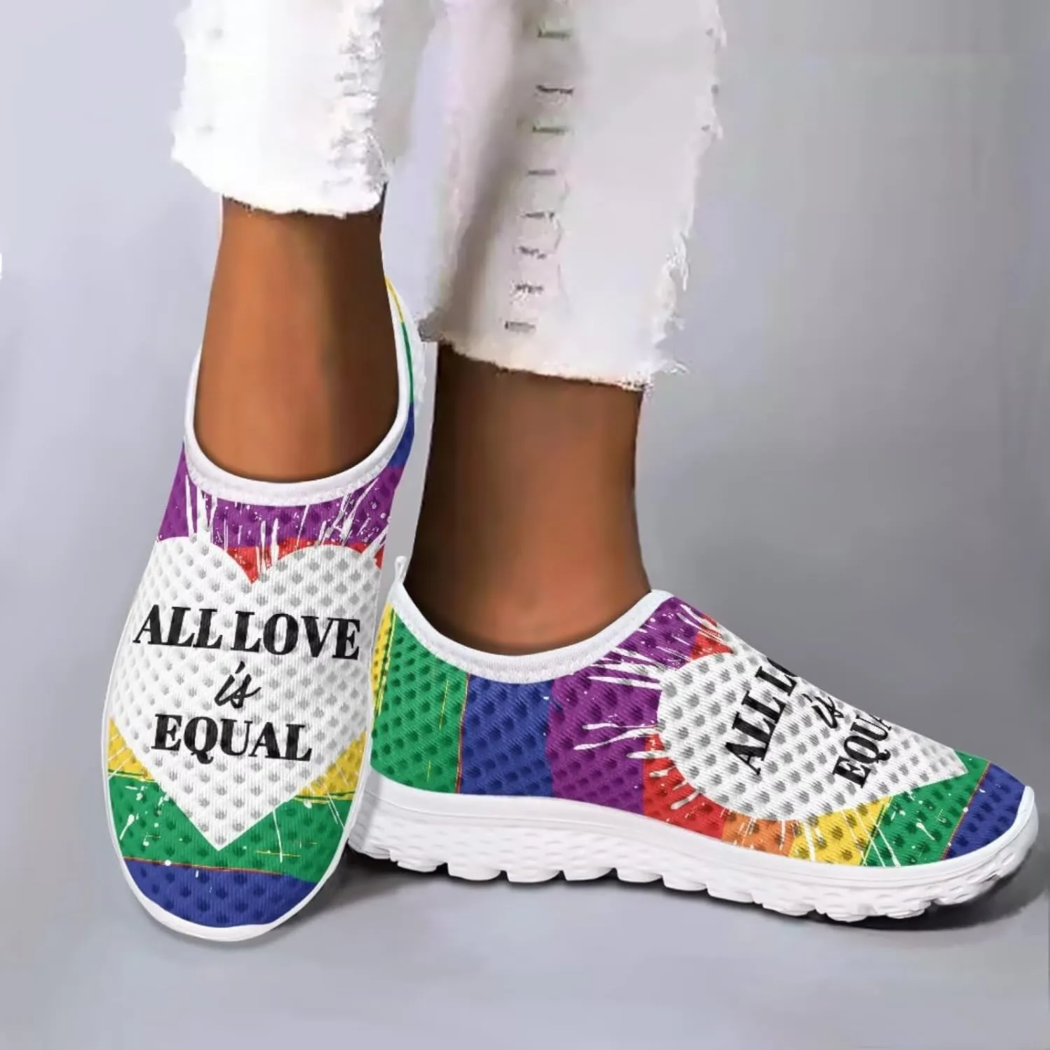 Jeiento LGBT Shoes Fashion Sneakers Running Comfortable Sports Walking Tennis Shoes Gifts for Girls Women