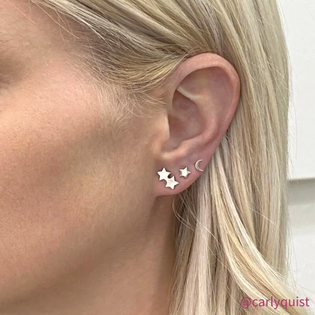 Kappa Alpha Theta Twin Star Earrings in Sterling Silver
