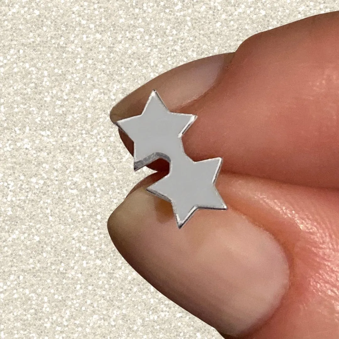 Kappa Alpha Theta Twin Star Earrings in Sterling Silver