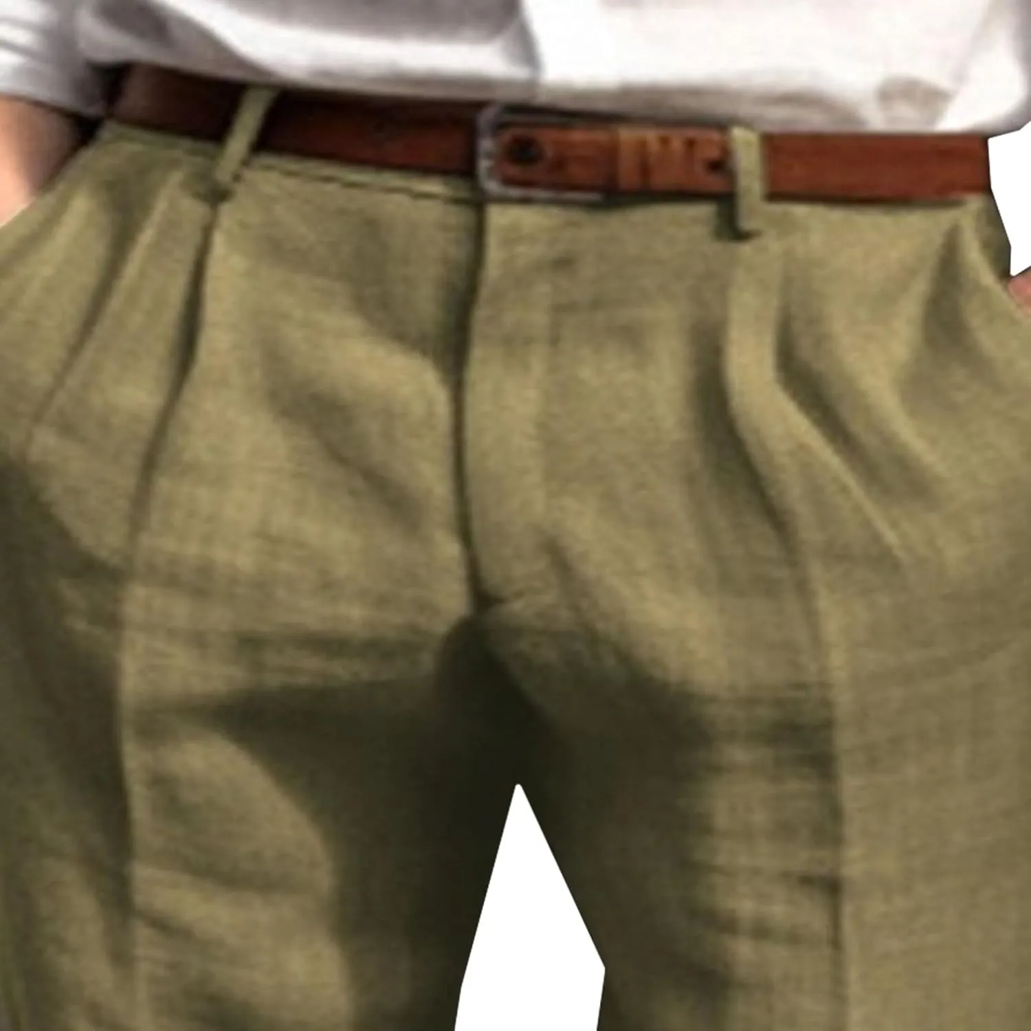 Men's Cotton Linen Baggy Beach Pants Breathable Casual Vacation Trousers Solid Straight Leg Summer Sweatpants