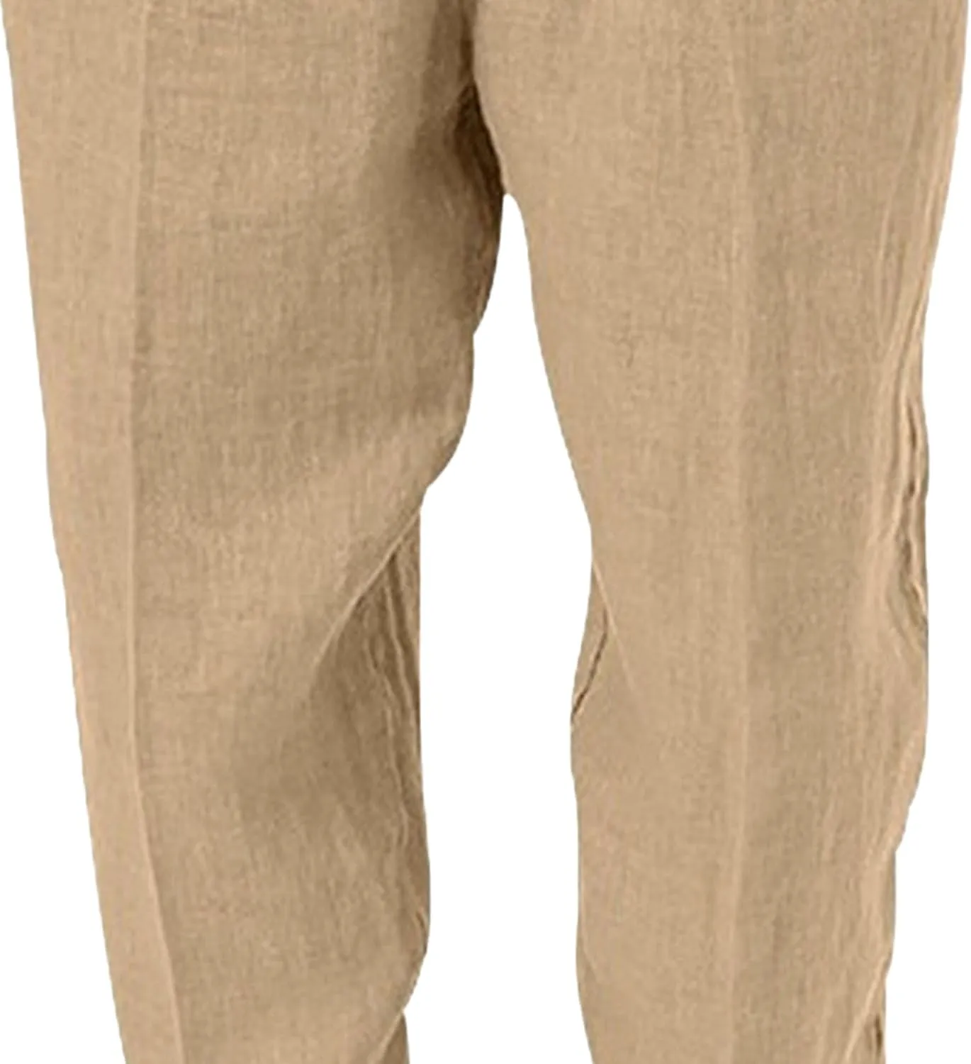 Men's Drawstring Breathable Beach Summer Pants Casual Solid Cotton Linen Trousers Straight Leg Basic Sweatpants