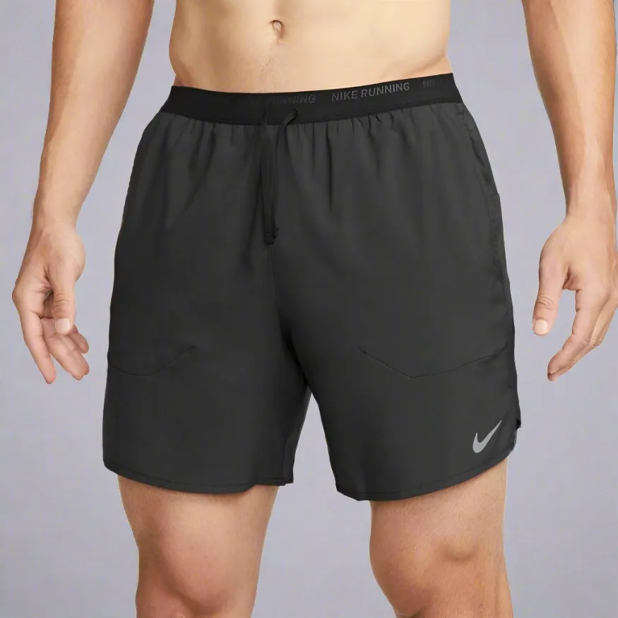 Mens Dri-FIT Stride 7 Inch Brief-Lined Running Shorts - Black