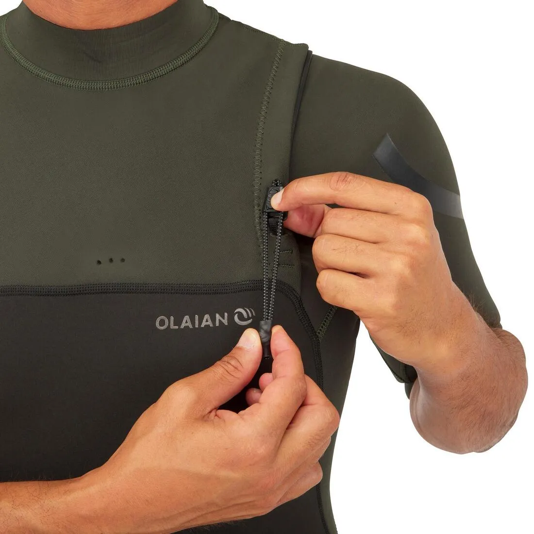 Men's Surfing Wetsuit Neoprene 1.5mm - SWS 900SS Pro John Khaki