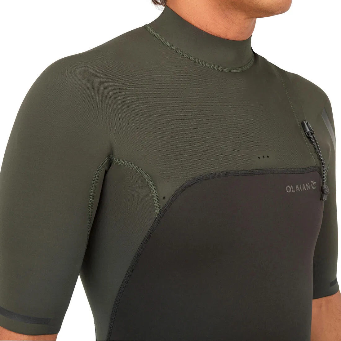 Men's Surfing Wetsuit Neoprene 1.5mm - SWS 900SS Pro John Khaki