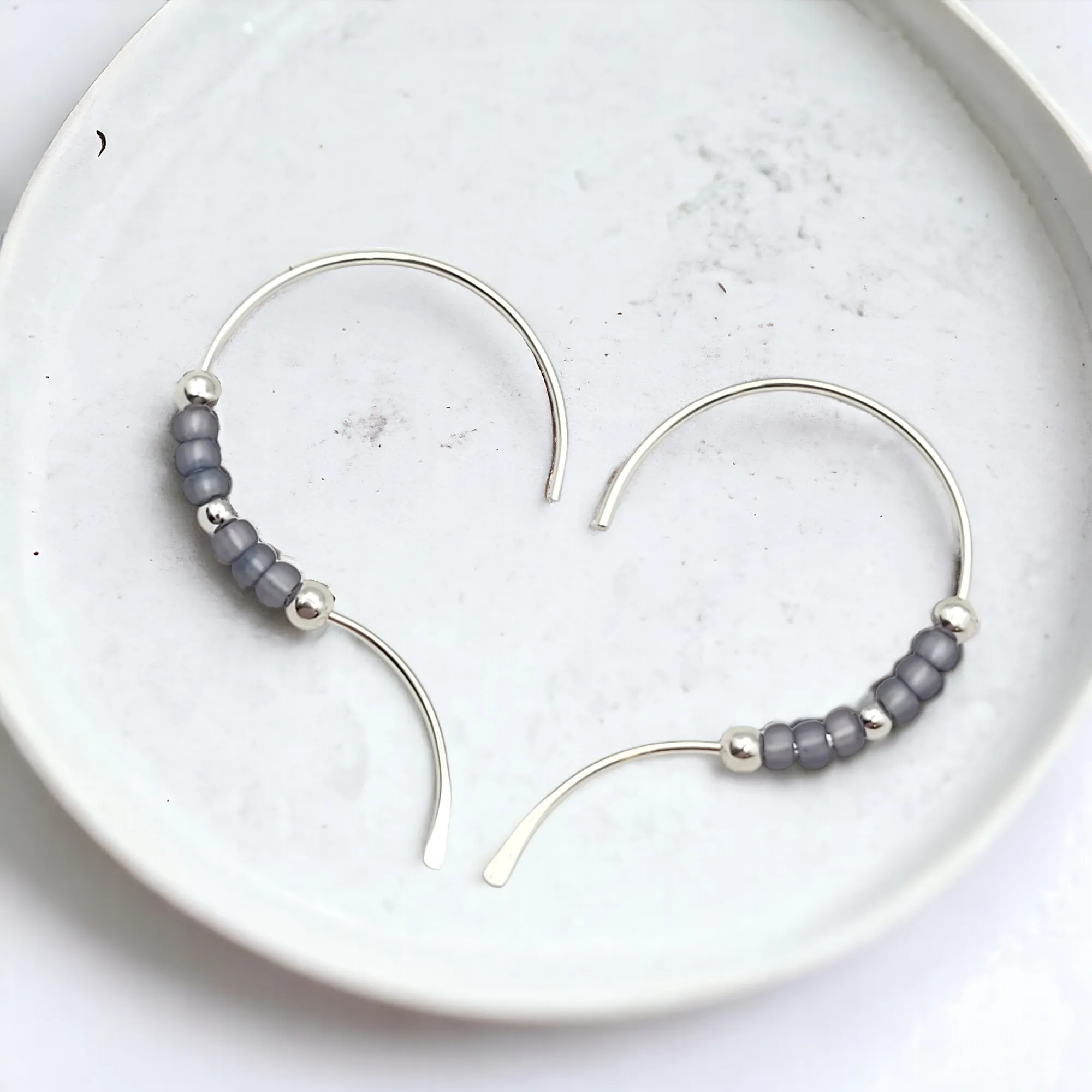 Open Heart - Silver & Light Purple