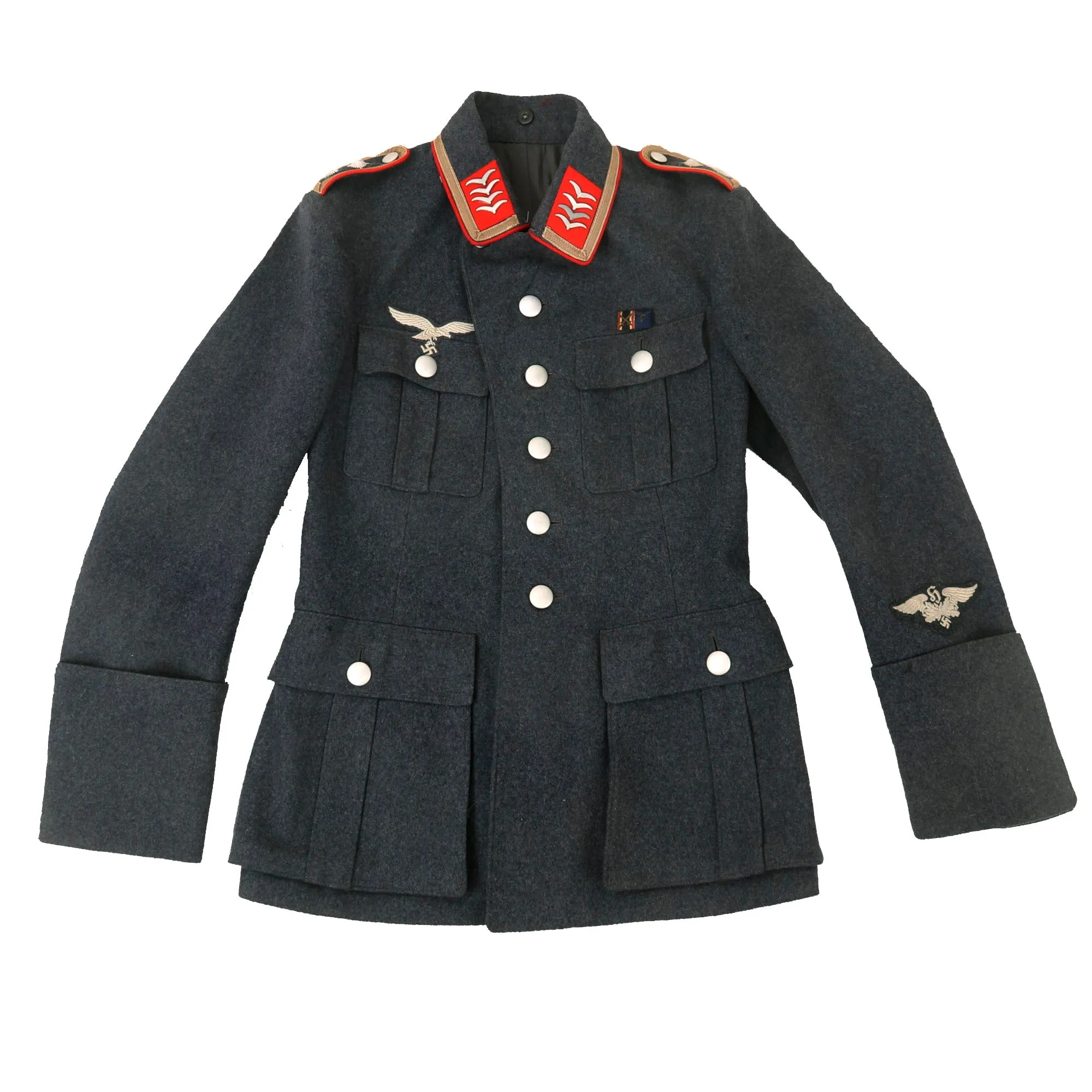 Original German WWII Luftwaffe Flak Artillery Sound Location Oberfeldwebel NCO Fliegerbluse Uniform Tunic - dated 1938