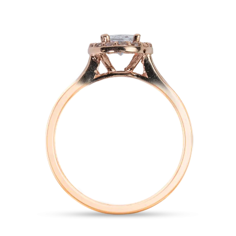Oval Halo CZ Engagement