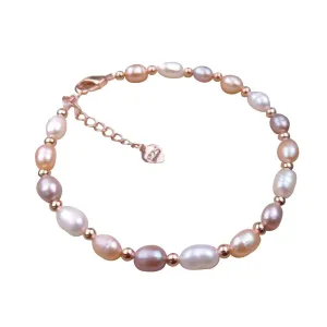 Pearl Bracelet Millet Bead Bracelet Ring Natural Mixed Color Bracelet Necklace AC-020002