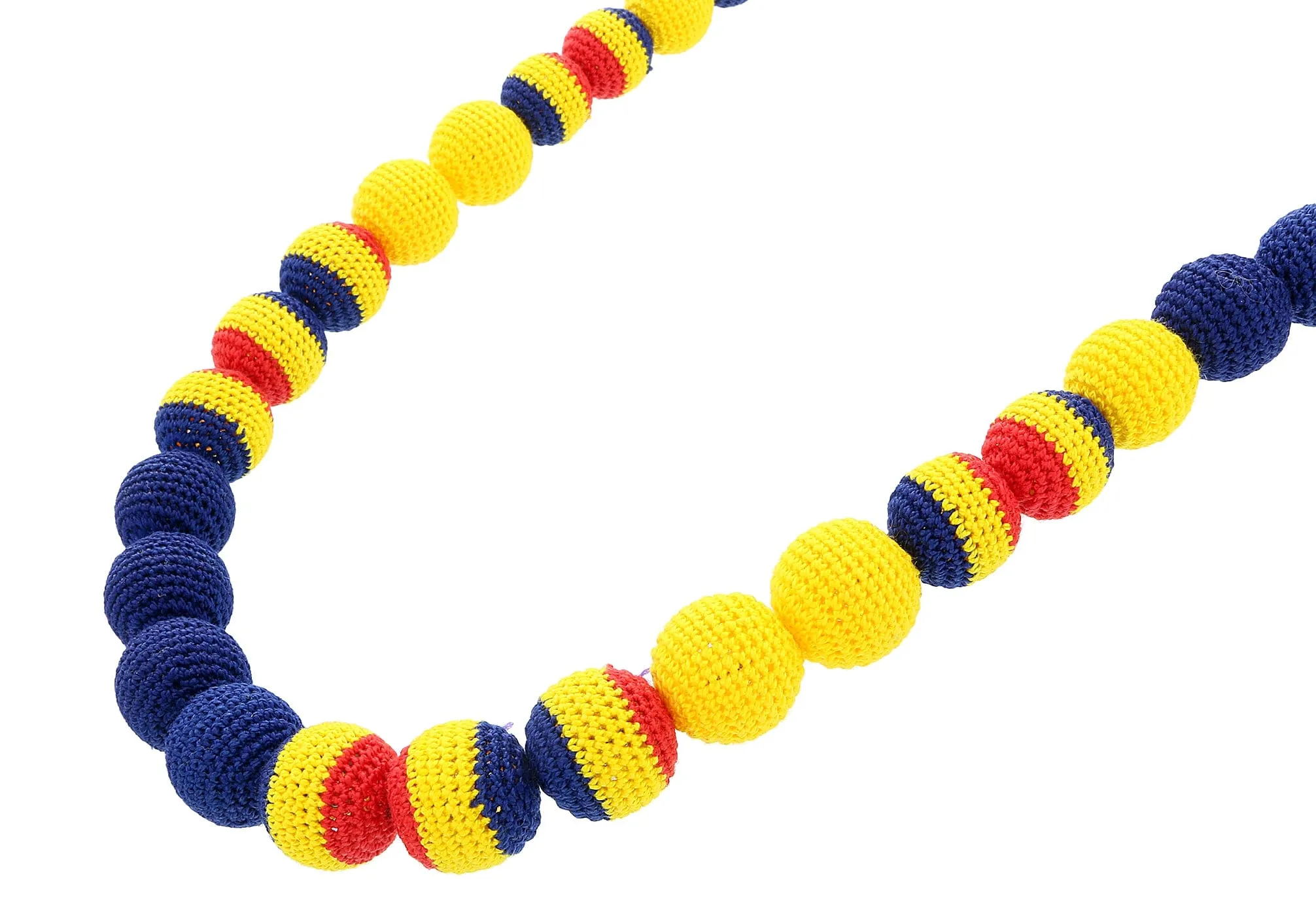 Prada Blue Yellow Bead Statement Necklace-one size
