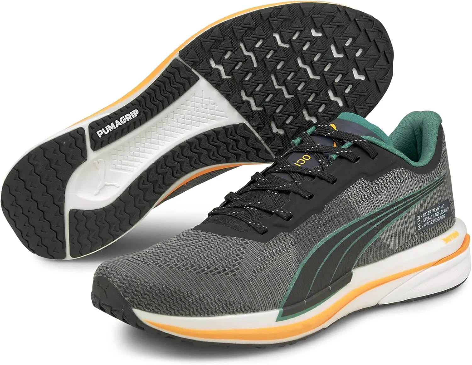 PUMA Velocity Nitro WTR Puma Black/Parasailing/Orange Glow 10 D (M)