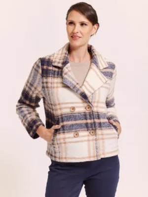 See Saw - Brushed Wool Pocket Jacket - Denim/Camel