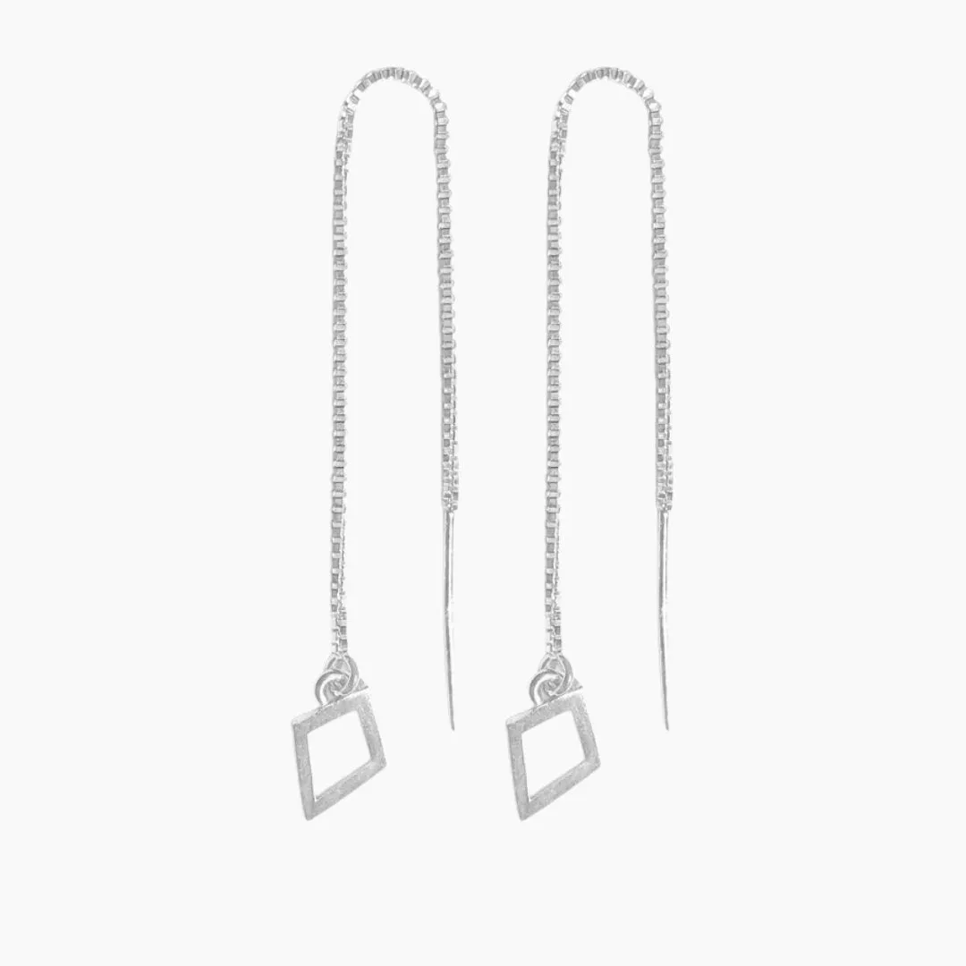 Silver KAO Kite Threader Earrings