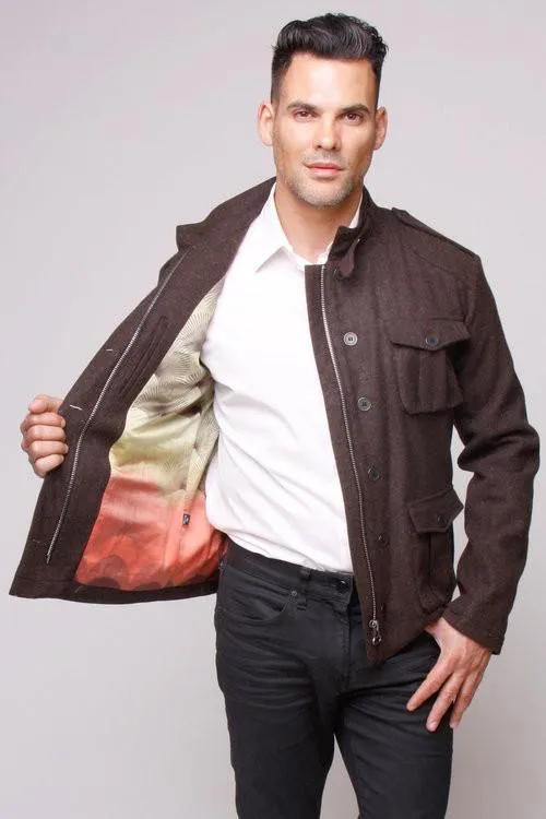 Silver Lining Carline Field Coat: Tobacco Wool