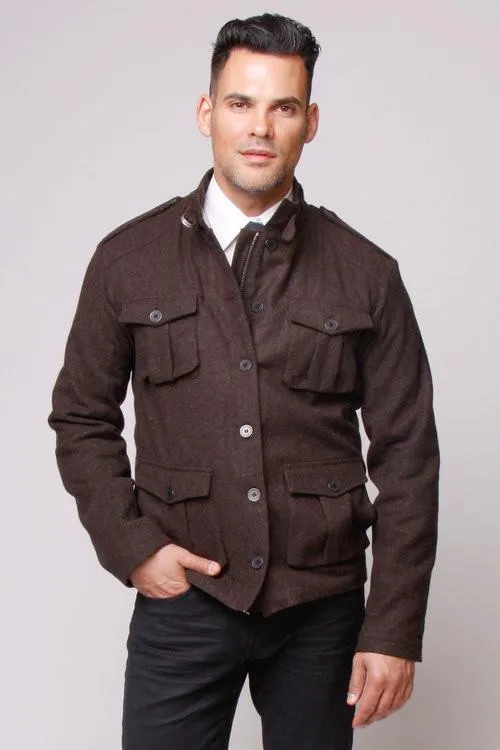 Silver Lining Carline Field Coat: Tobacco Wool