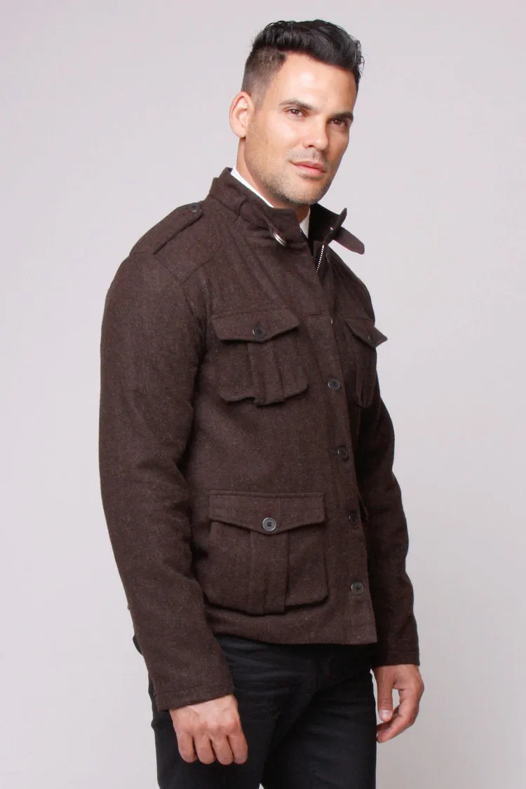 Silver Lining Carline Field Coat: Tobacco Wool