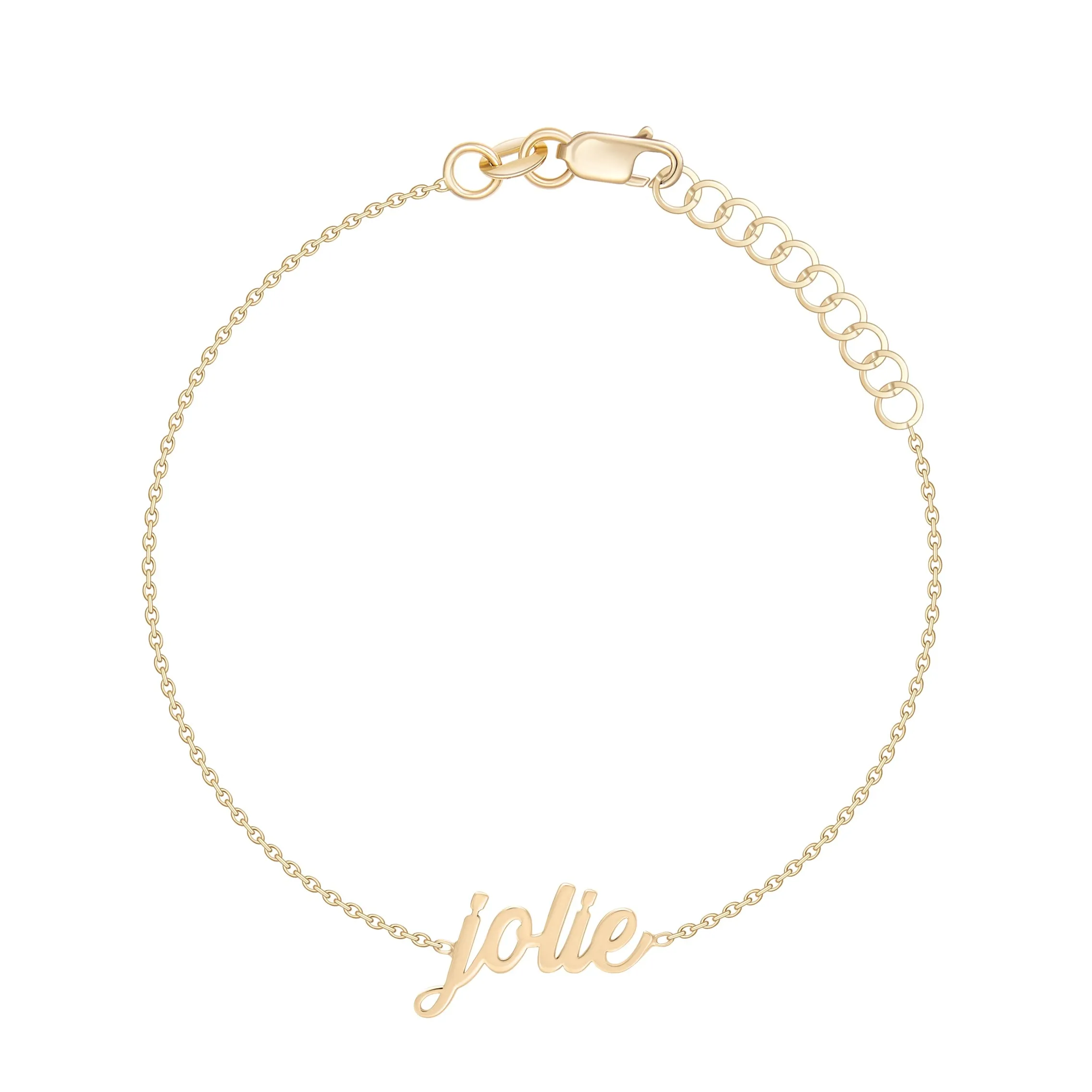 Small Script Gold Name Bracelet