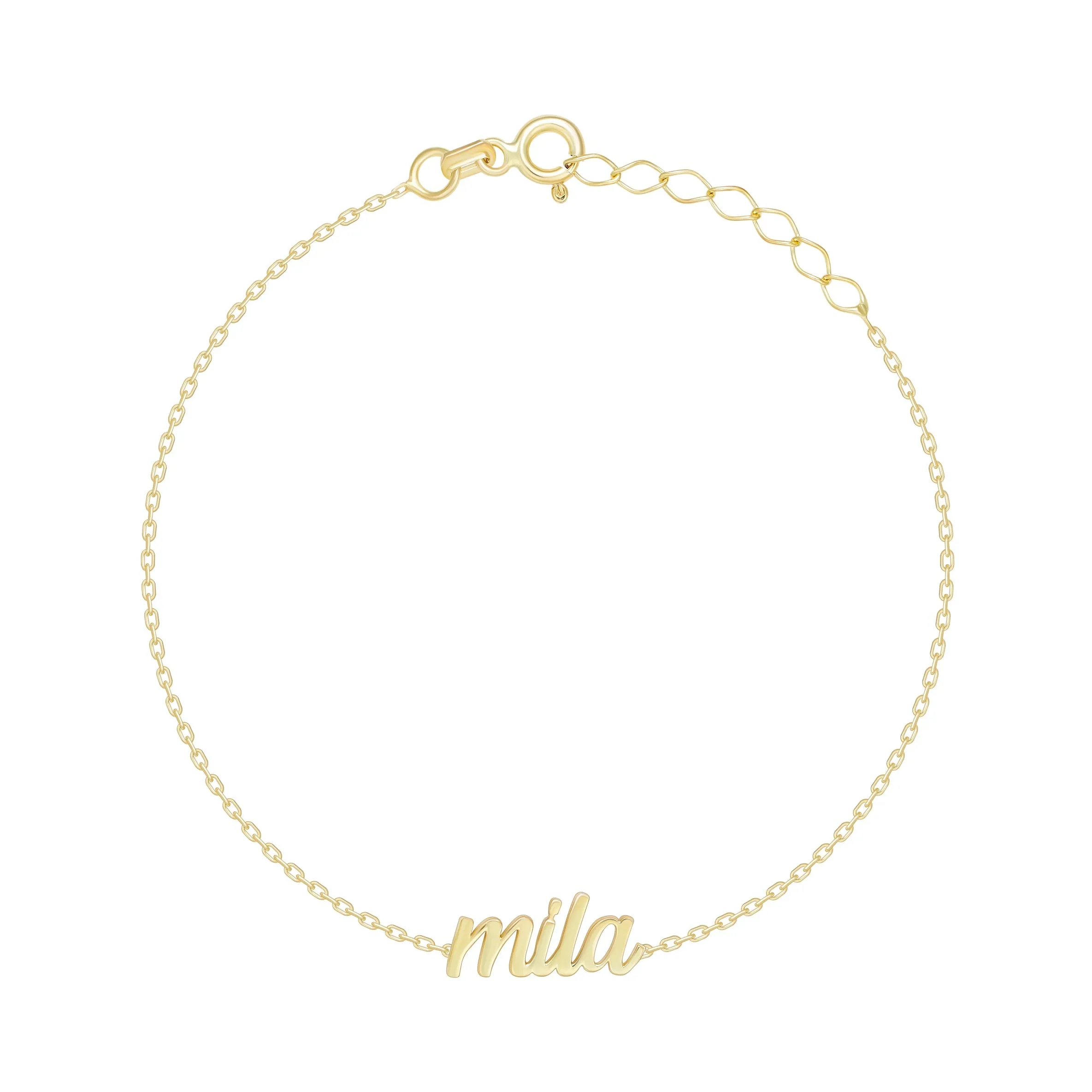 Small Script Gold Name Bracelet