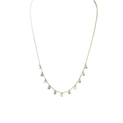 Sterling Silver Gold Plated Rain Drops Necklace