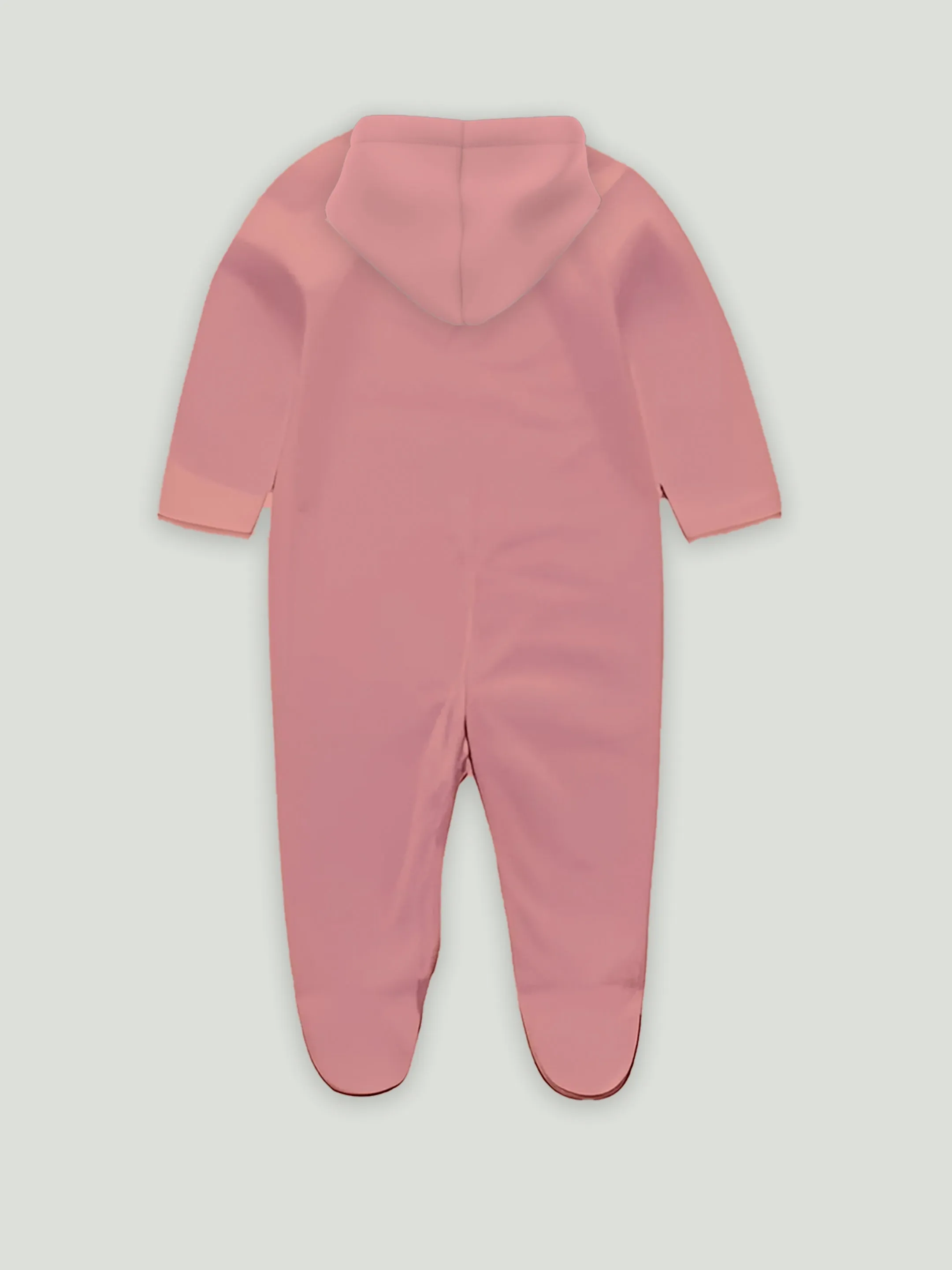 Unisex Premium 100% Bamboo full sleeves Ultra-Soft fabric Romper With Hoodie - Peach