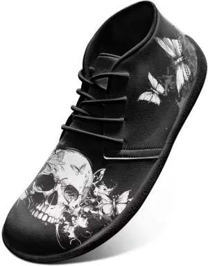 Wide Toe Skull Print Barefoot Shoes for Men - Cross Training Running Shoes with Rubber Sole